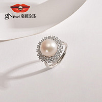 京润星漫戒指 银S925淡水珍珠戒指11-12mm白色馒头形 白色 11-12mm