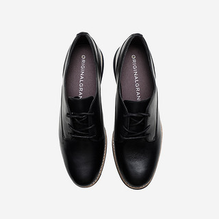 COLE HAAN 歌涵 colehaan歌涵 女鞋牛津鞋 秋冬英伦风休闲皮鞋 黑色-W15291 37