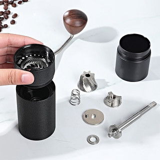 朗特乐（Le Bronte）咖啡豆研磨器手摇磨豆机手动磨粉机意式手冲咖啡磨豆机双轴研磨器 R06pro六角 灰色
