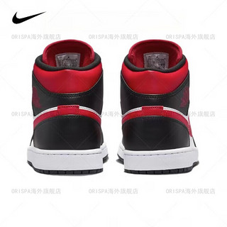 耐克（NIKE） Ai Jrdan 1 Mid AJ1黑红脚趾中帮复古篮球鞋554724-079 黑红脚趾 45