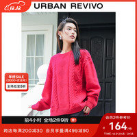 UR冬季女装时尚休闲百搭肌理感小小织针织衫UWU930067 大红色 M(M-L)