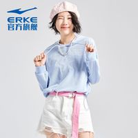暖意浓浓鸿星尔克初秋卫衣女新短款个性潮流套头女卫衣带帽