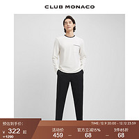 CLUB MONACO 摩纳哥会馆 男装罗纹拼色圆领口袋长袖简约T恤