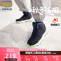 Skechers斯凯奇男女童棉鞋冬季儿童雪地靴4-16岁大童二棉鞋加绒鞋8701647L 男童/海军蓝色/多彩色/NVMT 28.5码