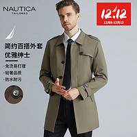 NAUTICA TAILORED男士英伦风风衣中长款商务男式外套 卡其（偏小一码） 50