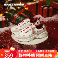Skechers斯凯奇秋季圣诞款熊猫鞋日常时尚潮流舒适厚底休闲运动鞋 自然色/多彩色 37