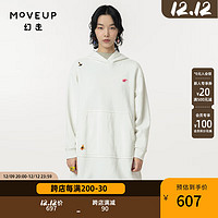 幻走（MOVEUP）纯棉绣花设计师中长款卫衣女 米白 XS
