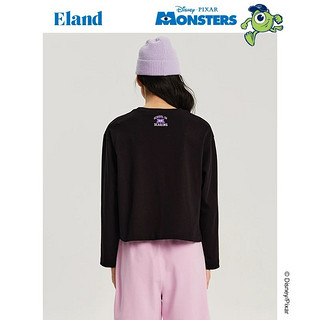 E·LAND 衣恋 Eland衣恋短款T恤秋季刺绣织标内搭T恤女