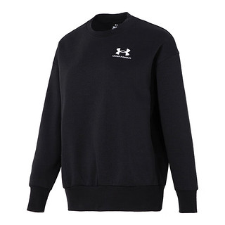 安德玛（Under Armour）女装 冬抓绒保暖运动服户外宽松训练圆领卫衣套衫 1379475-001 XS