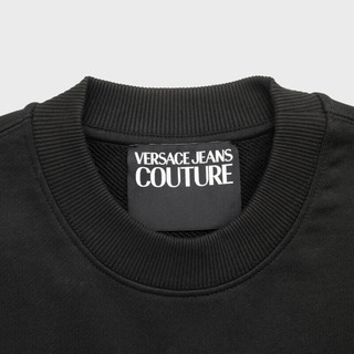 VERSACE 范思哲 Jeans Couture男装 男士V字印花圆领卫衣 黑色 XL