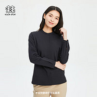 KOLON SPORT可隆【SECO系列】衬衫女防晒抗菌运动衣速干长袖内搭 LKSH4ST508-BK 黑色 175/XL