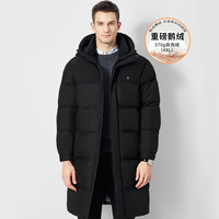 杉杉【重磅鹅绒】长款羽绒服男秋冬加厚保暖御寒外套高充绒男装 黑色 170/88A(M)