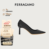 菲拉格慕 Ferragamo)女士黑色羊皮革高跟鞋 0759939_1D _ 75 礼物