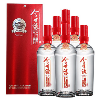 今世缘 红珍酿 42%vol 浓香型白酒 480ml*6瓶 整箱装