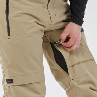 迪卡侬防水专业滑雪裤SNB500单板成人专业保暖滑雪裤奶茶色2XL 4572494