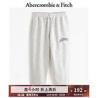 ABERCROMBIE & FITCH男装 美式街头刺绣字母复古日常宽松保暖抓绒运动裤卫裤 353860-1 浅麻灰色 XL (180/98A)