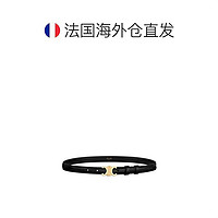 CELINE 思琳 欧洲直邮CELINE赛琳TRIOMPHE系列女士小号黑色牛皮革金扣腰带18mm