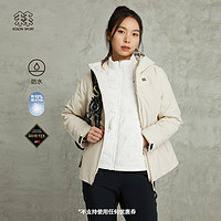 KOLON SPORT/可隆棉羽内胆三合一冲锋衣 女子户外戈尔防水防风夹克外套 LKGJ3WN140-GR 灰褐 170/L