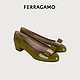  菲拉格慕 Ferragamo)女士绿色牛皮革高跟鞋 0759936_1D _ 65 礼物　