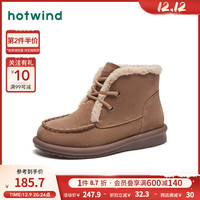 热风冬季女士时尚英伦风复古百搭雪地靴加绒加厚御寒保暖 02棕色 38(正码)
