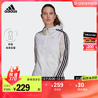 adidas 阿迪达斯 官方轻运动女装修身运动连帽拉链夹克外套GQ0564