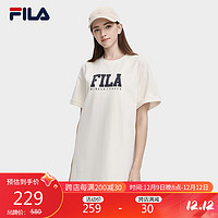 FILA 斐乐 官方女子连衣裙2023时尚休闲针织连衣裙多彩宽松休闲T恤裙子