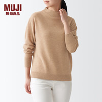 無印良品 MUJI 無印良品  女式 牦牛绒混羊毛 高圆领毛衣 BAC22A1A 长袖针织衫 米色 M