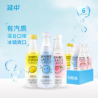 YANZHONG 延中 410ml*6瓶/箱礼盒白桃柠檬乳酸菌混合口味碳酸饮料汽水佐餐饮品