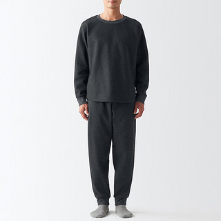 MUJI 無印良品 男式 抓绒 家居服套装FBA52C2A 炭灰色