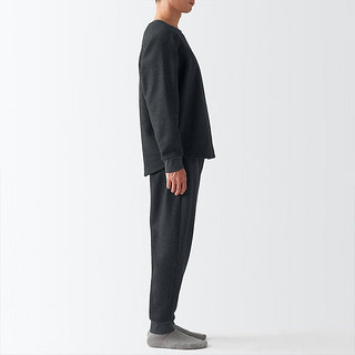 MUJI 無印良品 男式 抓绒 家居服套装FBA52C2A 炭灰色