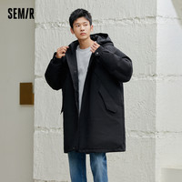 森马 Semir棉服男2021冬季oversize工装机能男生三防连帽中长款外套