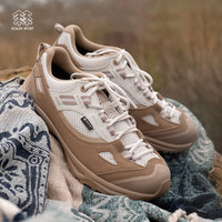 可隆 KOLON SPORT徒步鞋中性款户外戈尔防水透湿轻量运动鞋露营鞋 米黄BE 230