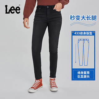 Lee XLINE 433修身窄脚黑色弹力女牛仔裤潮LWB1004337KD