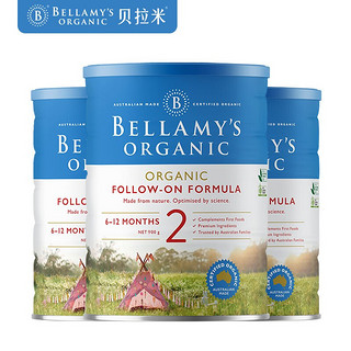 BELLAMY'S 贝拉米 有机较大婴儿配方奶粉 2段  900g/罐 3罐装
