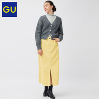 GU 极优 女装灯芯绒A字长裙A字半身裙女半裙秋冬款长裙 B348389