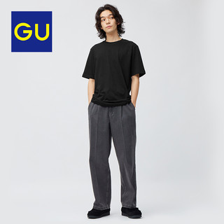 GU 极优 男女装情侣牛仔宽松阔腿裤(水洗)23年秋季新品长裤347947