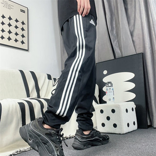 阿迪达斯（adidas）男裤 跑步训练运动裤子户外时尚休闲针织长裤 IC0041/偏大两码 XS/170/72