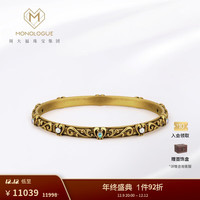 MONOLOGUE独白北纬30°亚特兰蒂斯复古黄金爱心珍珠欧泊手镯MR1211 58mm