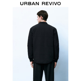 UR冬男装时尚休闲加厚保暖百搭对线绗缝棉服UMU130052 正黑 L