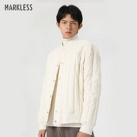 PLUS会员：Markless 羽绒服男2023冬季轻薄90白鸭绒外套冬装夹克YRB2307M米白色 XL
