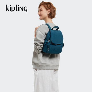 kipling 凯普林 男女款冬轻便帆布双肩包猴子包|CITY PACK系列 MINI-深空蓝