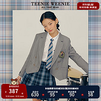 TEENIE WEENIE 小熊西装外套短款JK制服学院风韩版女装秋TTJK22D203I 浅灰色 160/S