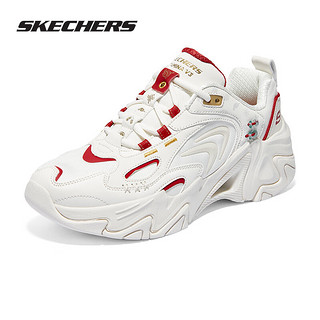 斯凯奇（Skechers）男鞋运动鞋2024年春季秦霄贤同款机甲三代龙年男款老爹鞋 OFWT-乳白色 41