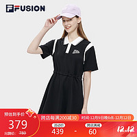 FILA 斐乐 FUSION斐乐潮牌女子连衣裙2023夏宽松POLO领运动休闲裙