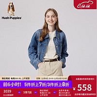 Hush Puppies暇步士女装2024春美式复古时尚短款百搭纯棉牛仔外套 186牛仔蓝 L