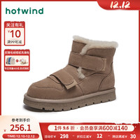 热风冬季女士时尚加绒雪地靴松糕底百搭冬靴女 09灰色 35(正码)