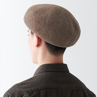 无印良品（MUJI）羊毛 麦尔登呢 贝雷帽 帽子 美拉德风显脸小 DBE03A3A 深咖啡色 57-59cm