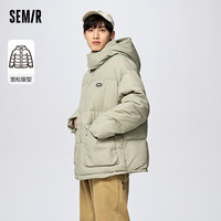 森马 Semir棉服男2022年冬季连帽工装时尚休闲简约风温暖加厚厚款潮