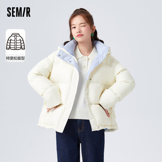 Semir 森马 羽绒服女连帽基础宽松百搭保暖面包服
