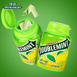 DOUBLEMINT 绿箭 口香糖约40粒64g*2瓶绿茶薄荷清新口气办公室休闲零食糖果